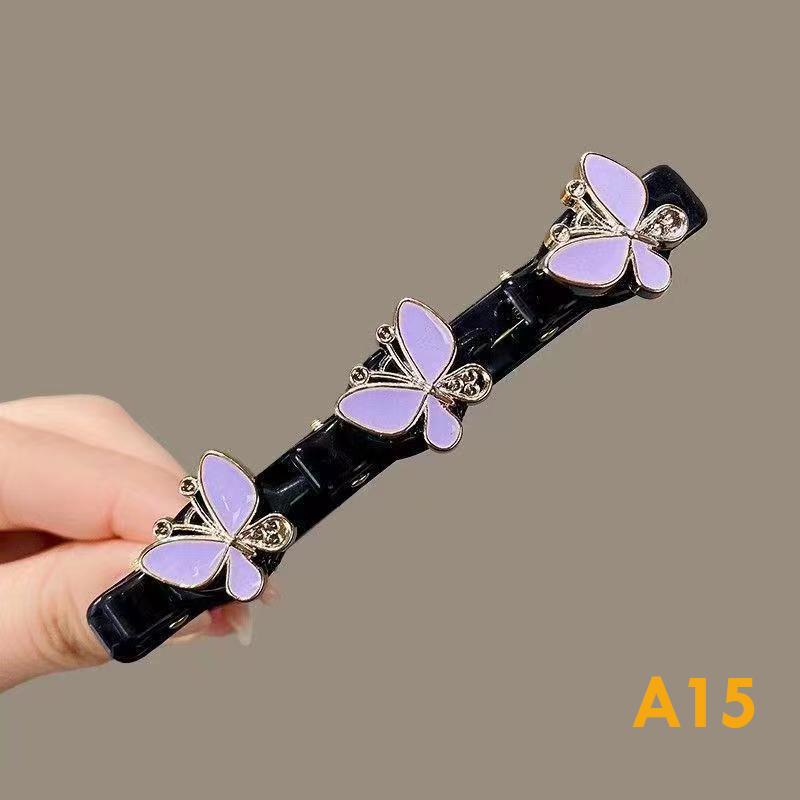 Sparkling Crystal Stone Braided Hair Clips Double Bangs Braided Barrettes Hairpins Women Girls Headwear Hair Styling Accessories