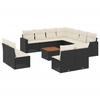 VidaXL Salon de Jardin avec Coussins 12 pcs, Canapés de Terrasse, Ensemble de Meubles de Patio, Mobilier d'Extérieur, Noir 3224180
