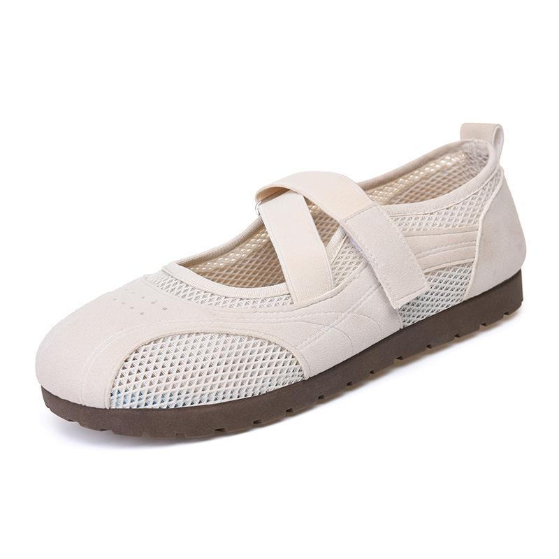 New Sports Mary Jane Breathable Hollow Mesh Shoes Thin Sole Ballet Casual Shoes