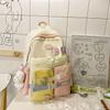 Schoolbag new Japanese small fresh contrasting color backpack female cute cartoon student high value schoolbag junior high school backpack