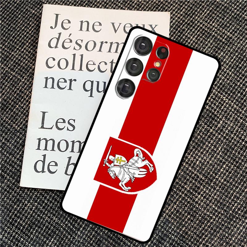 Belarus Flag Coat of Arms For Samsung Galaxy S24 S23 Ultra S22 S20 S21 FE S8 S9 S10 Note 10 Plus 20 Ultra Phone Case