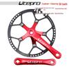 Litepro Folding Bike Crankset with Round Chainrings: 45T, 47T, 53T, 56T, 58T - Square Hole Design