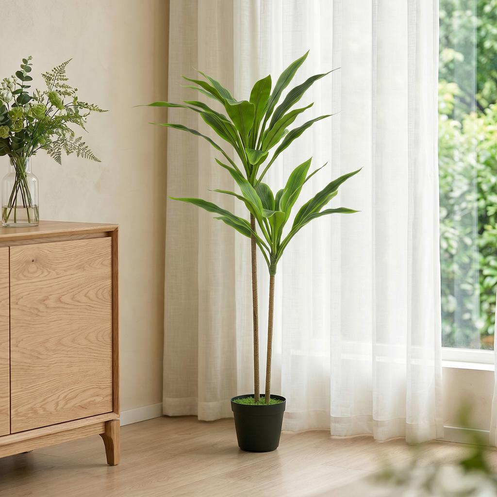 Artificial Cordyline Tree in Pot, 90 cm, 29 Leaves, PEVA