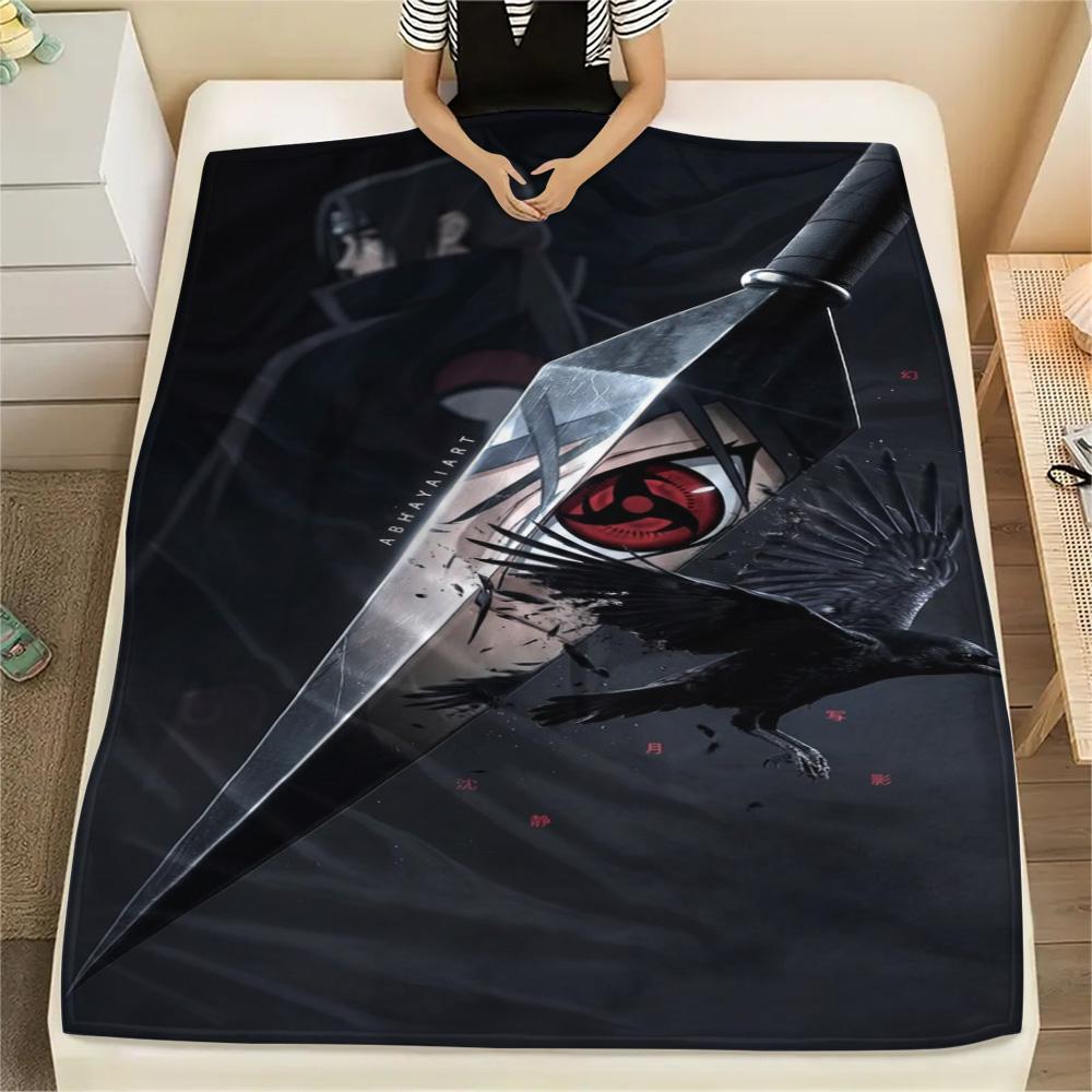 Itachi Uchiha All Match Print Flannel Blanket, Warm Comfort Item for Home Bedroom, Chair, Bed, Sofa and Travel.-TING