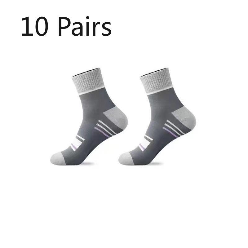 

10 пар мужских полосатых дезодорирующих нескользящих дышащих носков-труб осенних цветов 10 Pairs темно серый