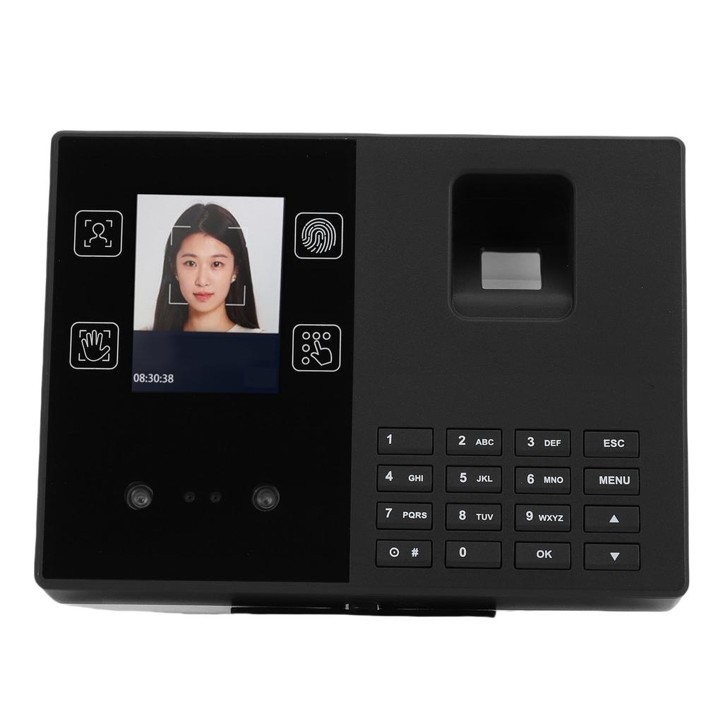 4 In 1 Employee Attendance Machine Facial Fingerprint Palm Print PIN Recognition Time Clock for Small Business EU Plug