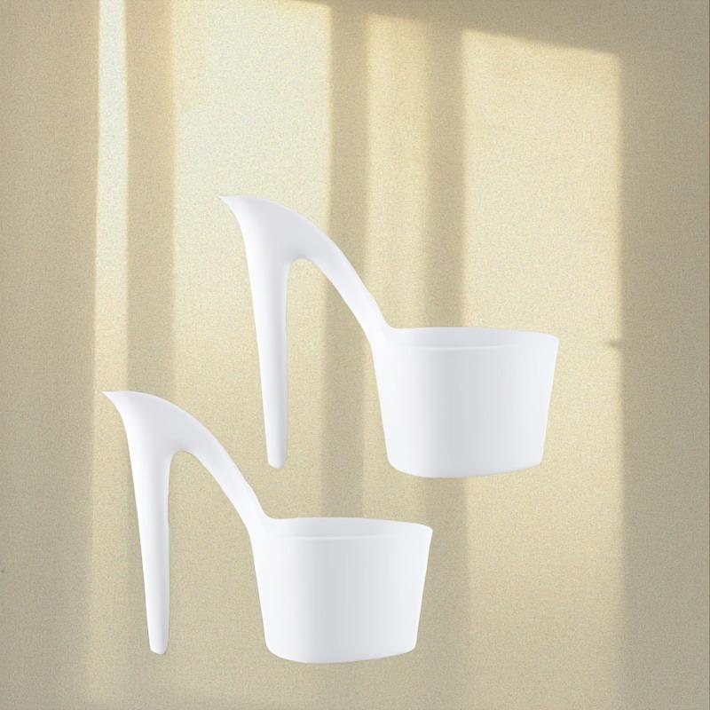 2pcs High Heel Shaped Flower Pots, Modern High Heel Shaped Plastic Flower PotsMultifunctional Floor Standing Flower Pots