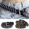 Fashion Bullet Accessories Belt Rivet Hollow Bullet Decoration Belt Leather Studded Goth Rock Punk Jeans Belt Designer Belts