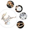 Women Girls Fashion Jewellery Refined Brooches Elk Modelling Rhinestone Trim Dress Hat Breastpin for Xmas Gift