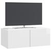 Wall Mounted TV Cabinet Glossy White 78.5 x 41 x 30 cm
