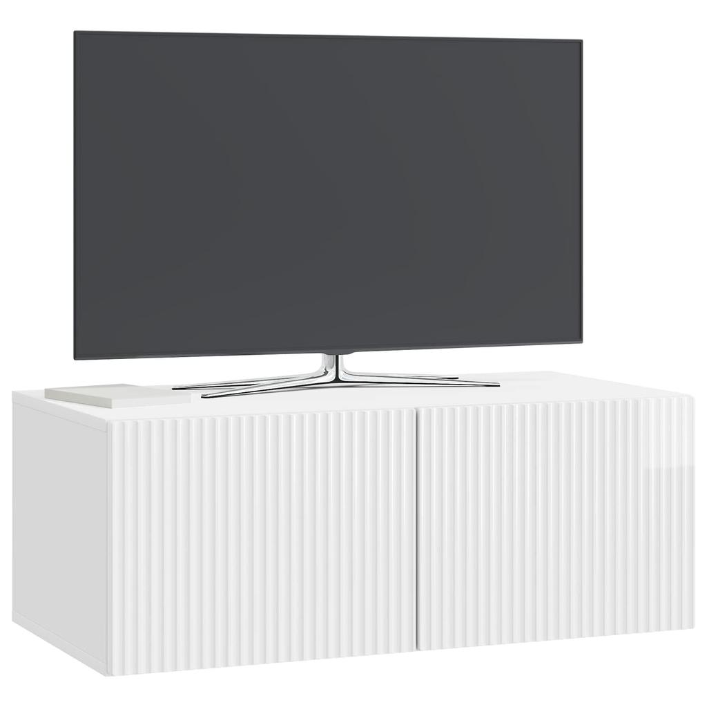 Wall Mounted TV Cabinet Glossy White 78.5 x 41 x 30 cm