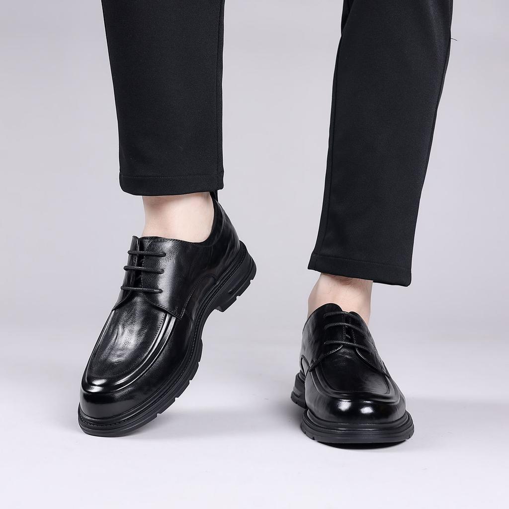 Herbst Erste Schicht Rindsleder Business Lederschuhe Herrenmode und Komfort Große Spitze Derby Schuhe Leder High-End Hochzeits Bräutigam Schuhe