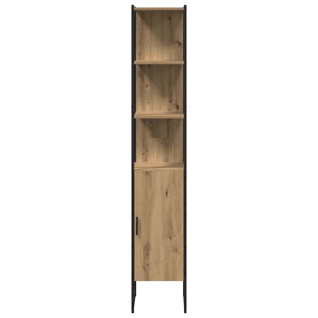 Bathroom Furniture Set with Shelf and Door 3 Pcs Brown Particleboard