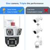 WiFi IP 12MP 6K Three Lens 8X Zoom Surveillance AI Tracking Protection Outdoor Security Camera CCTV Cam