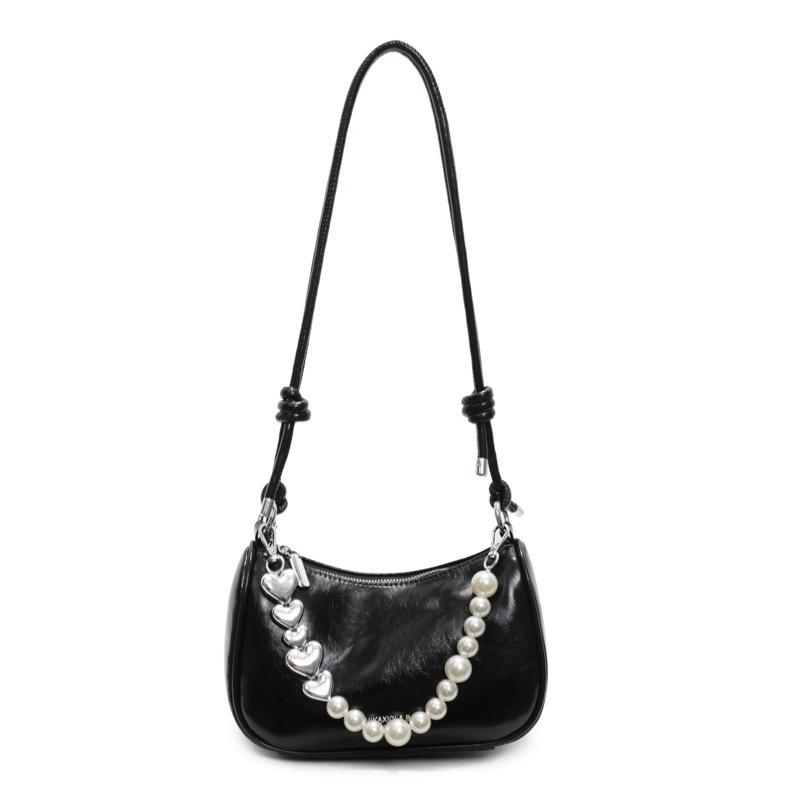 Premium Pearl Chain Underarm Bag Women's Niche Fashion Versatile Simple Style Messenger Bag