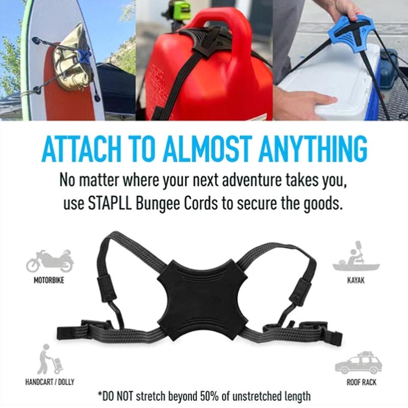 Elastic Tie Down Strap Featuring Rubber Grip and High Strength ABS for Secure Motorcycle Luggage Fastening on Rough Road