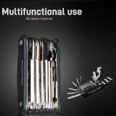 16 In 1 Bicycle and Motorcycle Repair Tools Hand Tool Sets Multifunctional Mini Folding Screwdriver Set