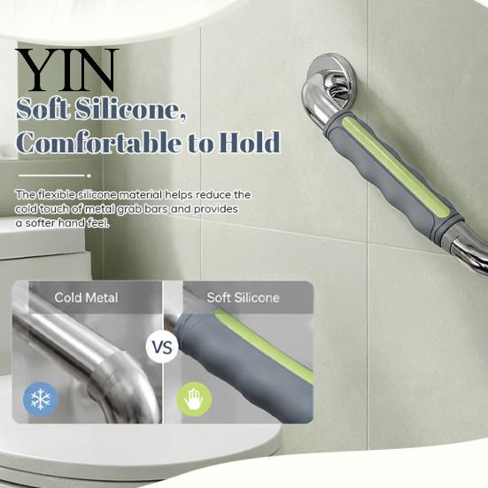 Bathroom Grip Sleeve Silicone Handrail Cover for Seniors, Glow-in-the-dark Elderly Grab Bar Cushioned Sleeve, Anti-slip Handle Wrap Home Stairway