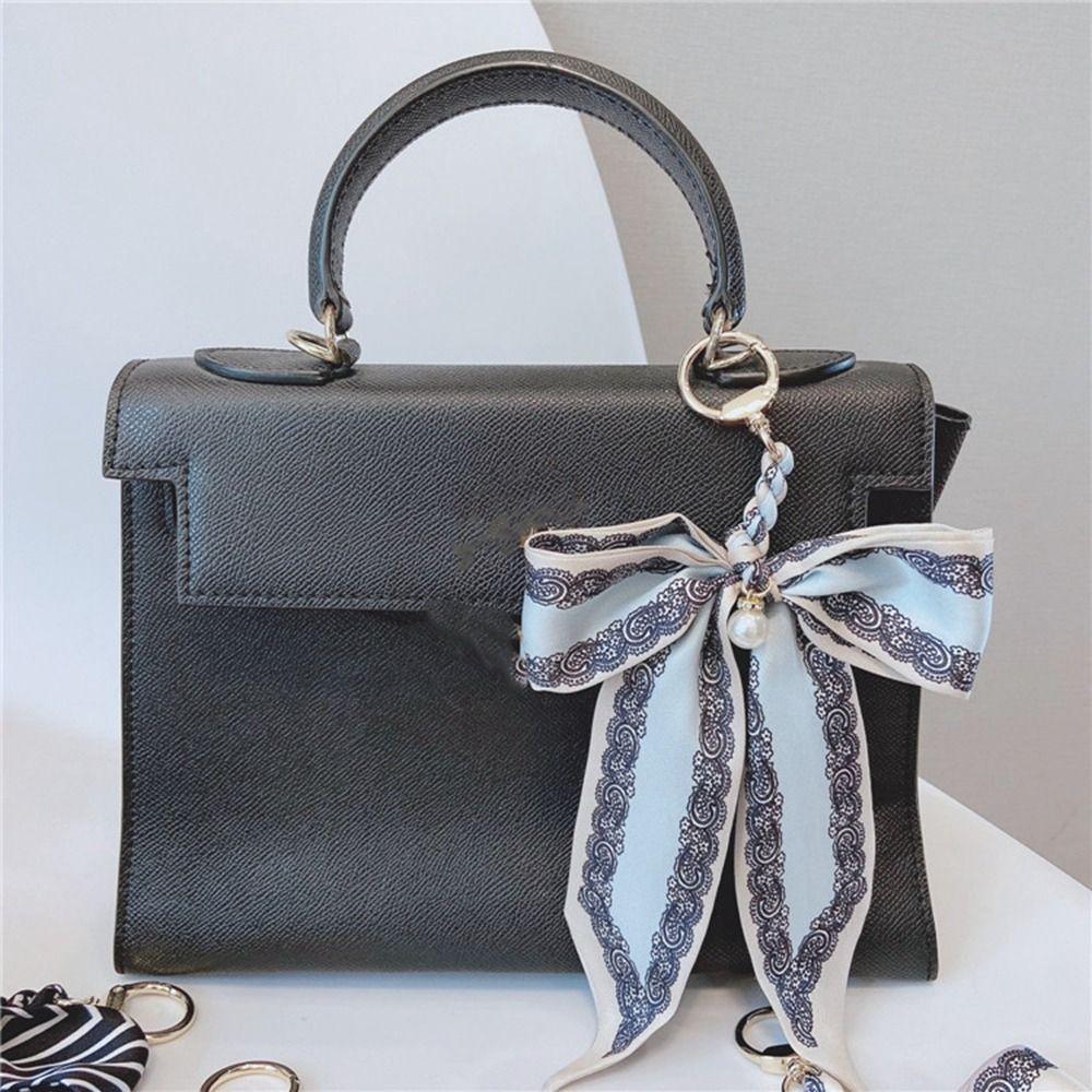Flower Scarf Bow Keychain Pearl Bag Accessories Headset Pendant Bowknot Bag Pendant  Girl