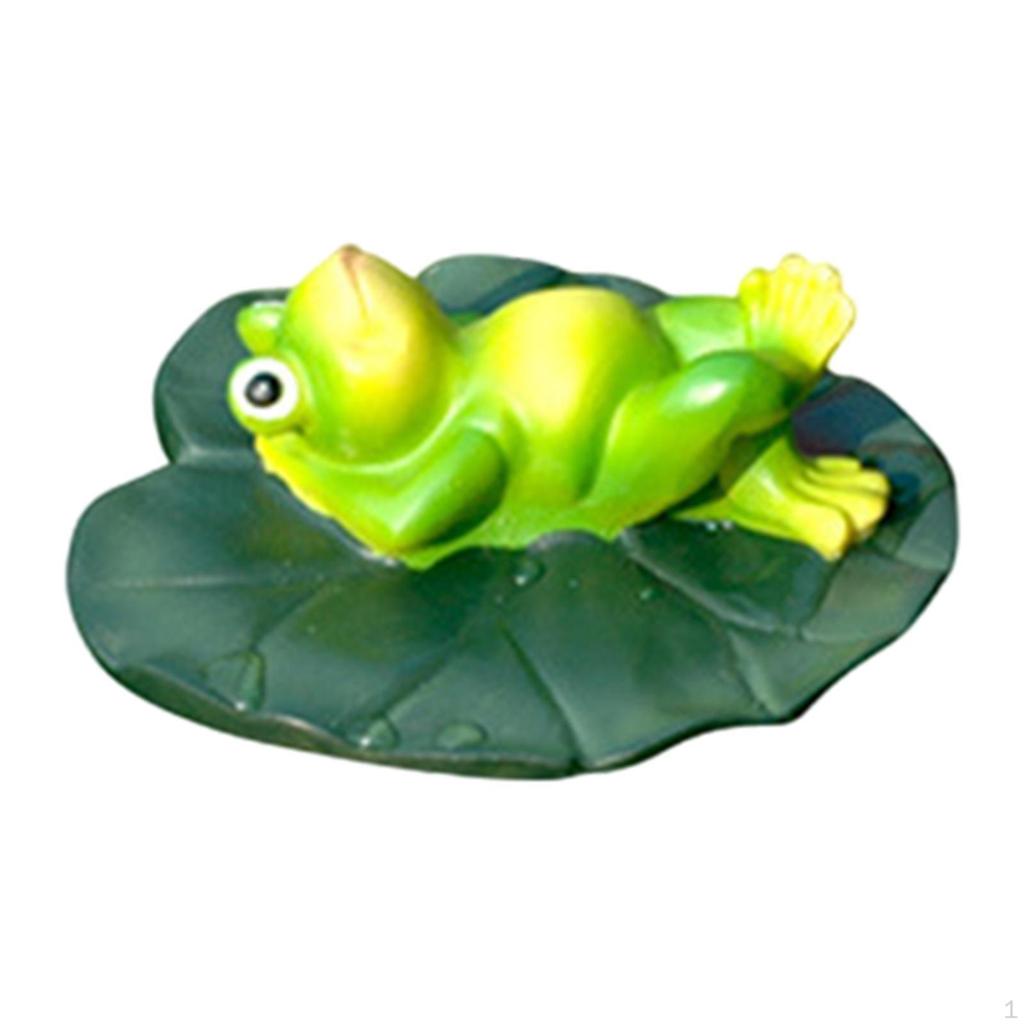 Floating Frog Figure with Water, Resin, Animal Statue Decoration for Patio Aquarium