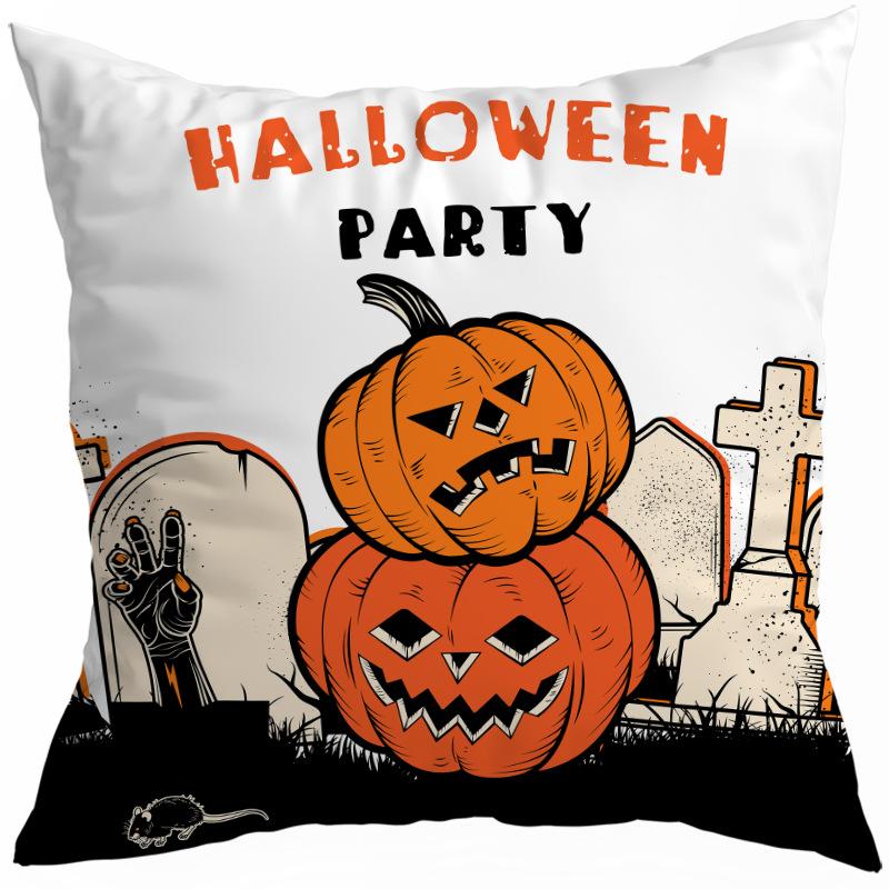Halloween Horror Pumpkin Witch Moon Decorative Pattern Pillow Cover Bedroom, Living Room, Sofa, Cinema, Car Throw Pillow Cover