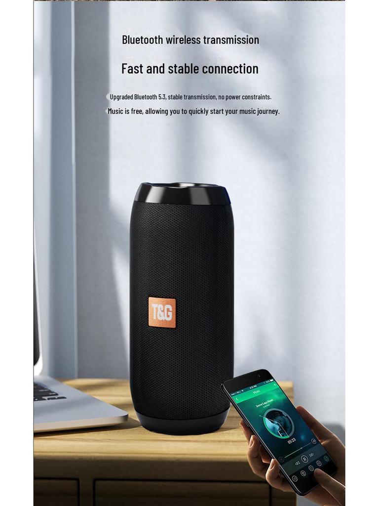 TG117 Tragbarer Stoff-Bluetooth-Lautsprecher mit TWS Wireless Subwoofer