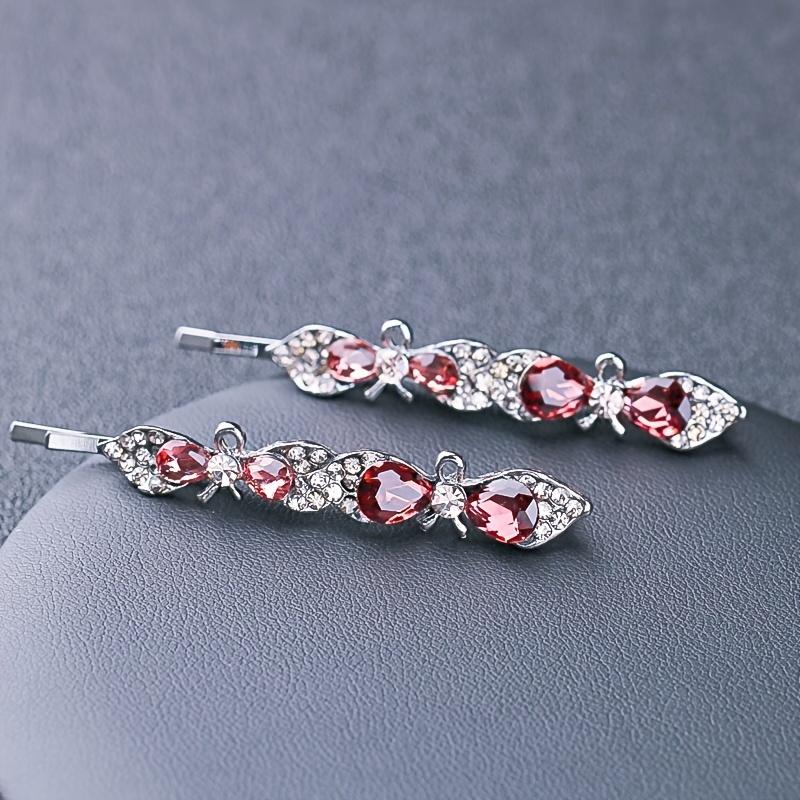Stylish Minimalist Single Prong Crystal Frog Clip Elegant Side Hairpin Rhinestone Headpiece Women's Hairstyle Accessory for Festivals, Weddings, Parti