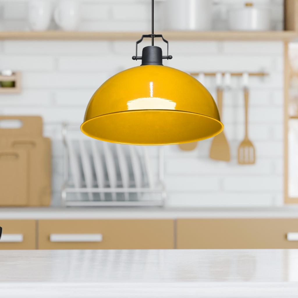 Kugel gelbe Metall-Pendelleuchte, Küche, Kronleuchter, Büro, Halle, Café, Deckenbeleuchtung