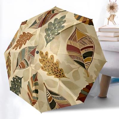 1 peça Guarda-chuva Automático Abre/Fecha Folhas de Outono, Guarda-chuva Compacto Dobrável, Guarda-chuva Portátil para Todas as Estações para Mulheres/Homens F1124293