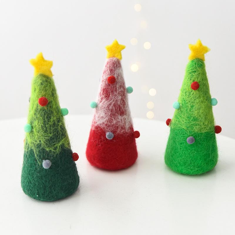 NUCHI Wool Felt Mini Christmas Tree Ornament - Desktop Decoration Pendant