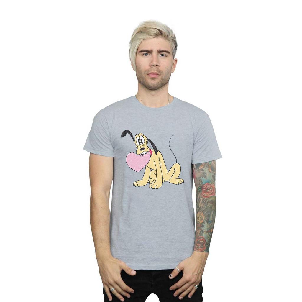 Disney Herren Pluto Love Heart T-Shirt