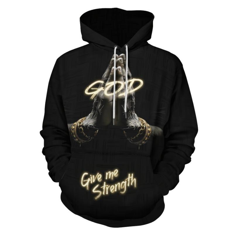 Man Hoodie Jesus Print Sweatshirts Long Sleeve Fall Spring Hoodies Casual Pullover Outdoor Oversized Tops Childs Men's Clothing