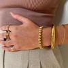 Yhpup 65mm Polished Textured Waterproof Stainless Steel Big Bracelet Bangle Statement Glossy Minimalist Jewelry High Quality