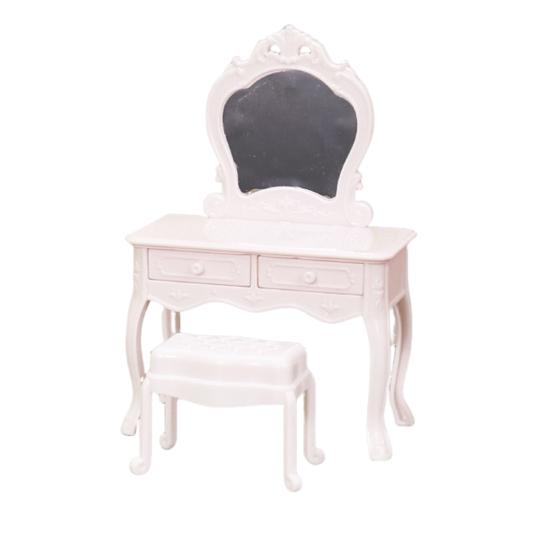 Doll Mansion Furniture Set Miniature Dressing Table Bunk Bed Bedside Table Dolls Bedroom Accessories for Kids Pretend Play