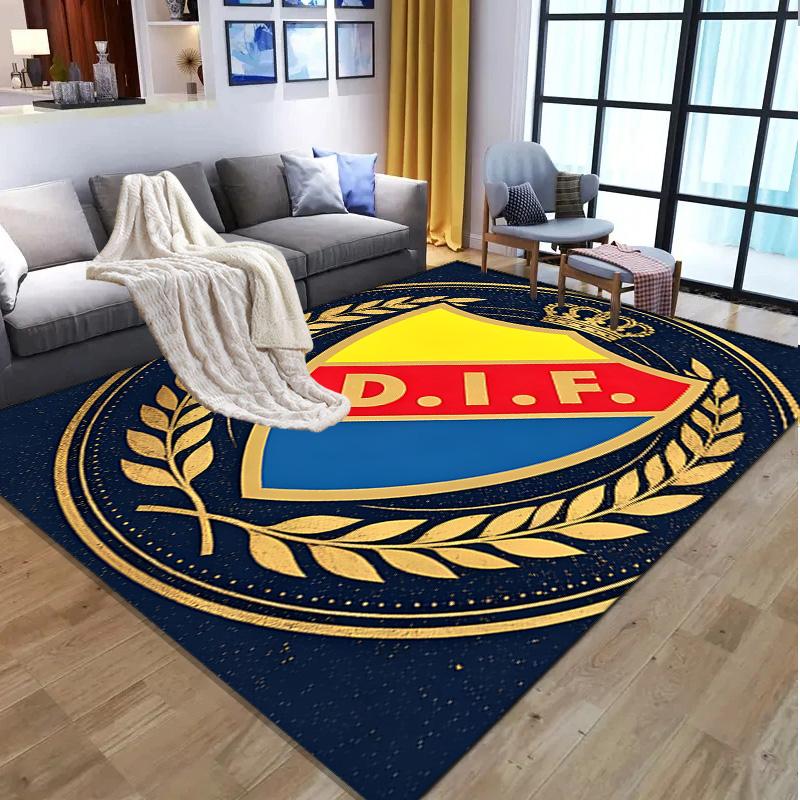 Djurgardens IF Pattern Rug, Indoor/Outdoor Mat, for Picnic, Gameroom, Bedroom, Office, Living Room, Home Decor Carpet, Birthday Gift