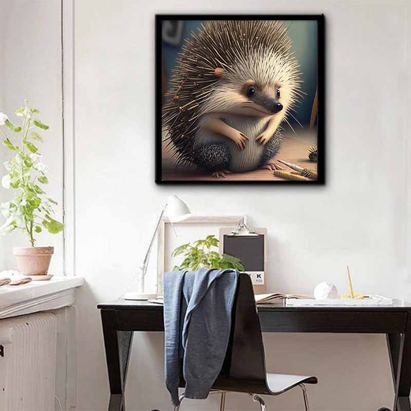 New Arrival 5D DIY Full Circle Diamond Painting "Hedgehog" Embroidery Cross Stitch Home Decor Gift