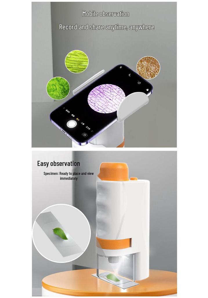 Kids' Portable Microscope Kit: Science Education Toy for Primary School Experiments