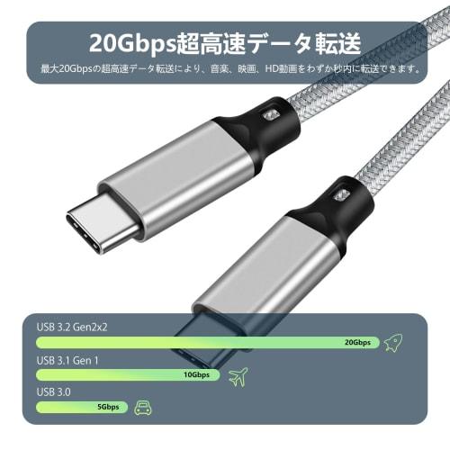 USB-C & USB-C Cable 3m LpoieJun [100W PD Compatible/USB 3.2 Gen 2x2-20Gbps Data Transfer] PD3.0/QC3.0 Ultra Fast Charging 4K/60Hz Video Output Ultra D