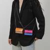 Bolsa Feminina K-G Mini Colorida com Corrente de Emenda Bolsa da Moda e Versátil com Bordado em Grade Bolsas de Ombro Único