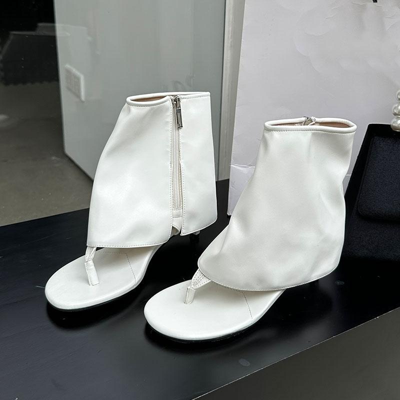 

Модные женские босоножки на низком каблуке с открытым носком, ботильоны на молнии, обувь, женская обувь, сандалии, ботильоны для женщин, шлепанцы 35 белый