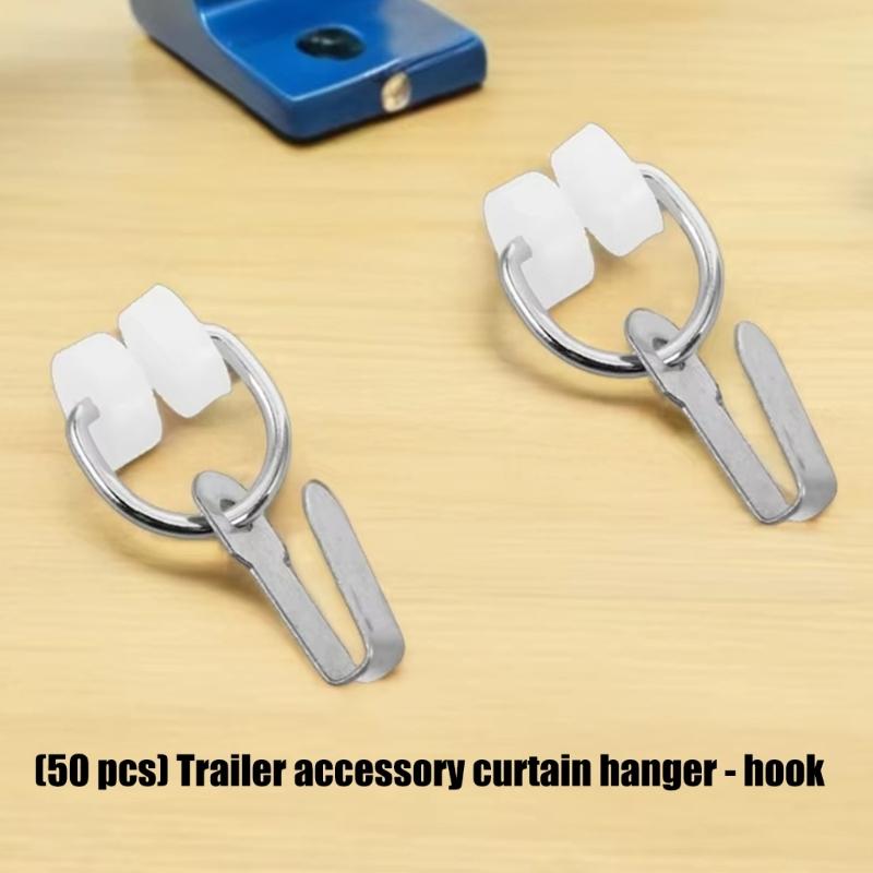 Universal Caravans Motorhome Curtain Track Rollers Hooks Noise Reducing Design For Smooth Quiet Gliding Operation 50pcs