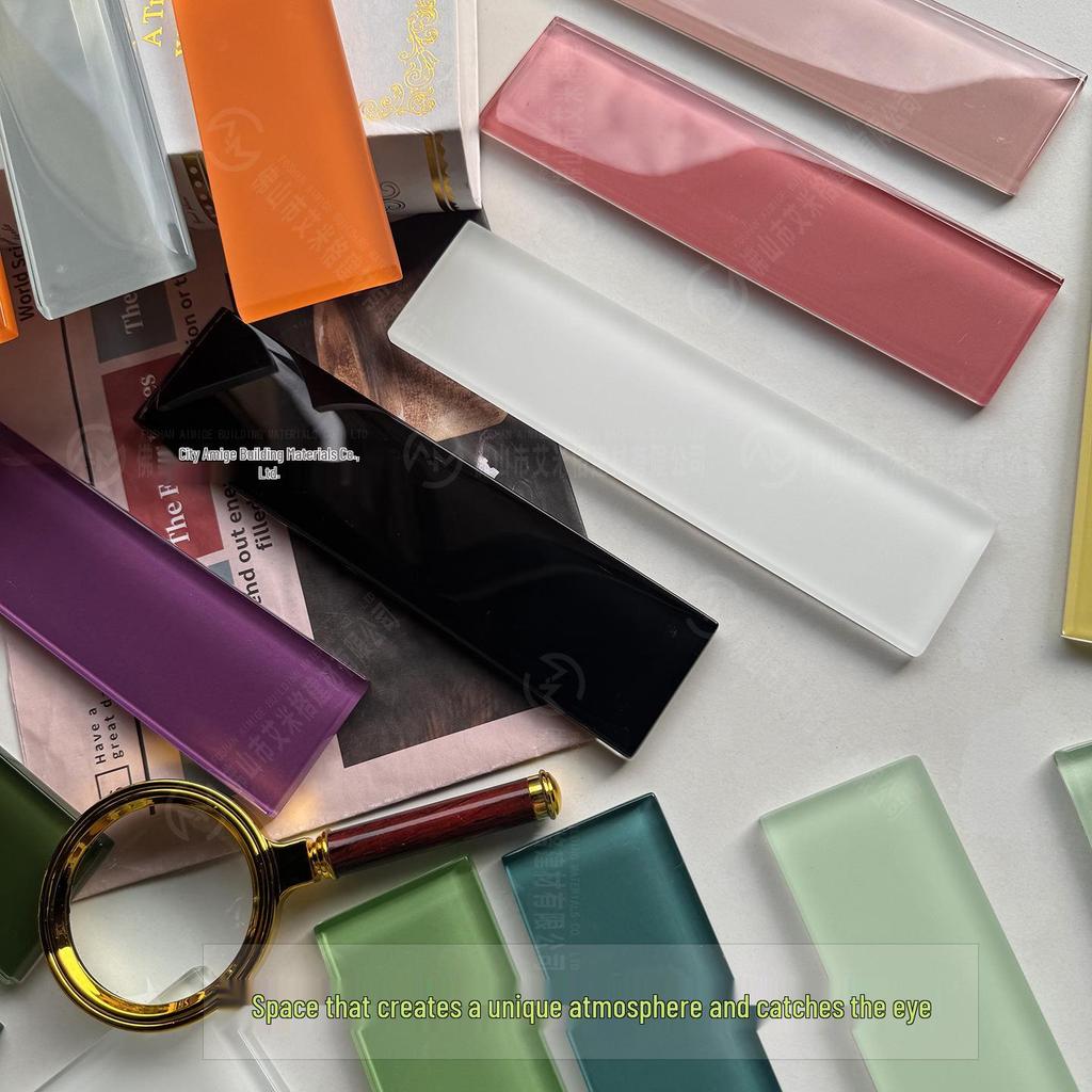 Dopamine Glass Handmade Tile: 50x200mm for Bathroom, Kitchen, Bar, and Shop Walls