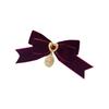 Velvets Heart Bowknot Pin for Autumn and Winter Wardrobe Vintage Bows Tie Collar Flower Women Neckline Accessories