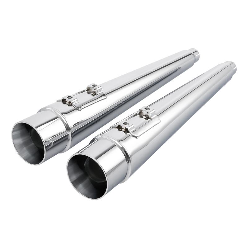 Motorcycle 4" Megaphone Tappered Slip On Dual Exhaust For Harley Road King Glide 1995-2016