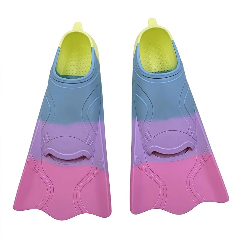 2pack Adjustable Silicones Swimming Flippers Corrosion Resistant Swimming Fins for Various Ages S