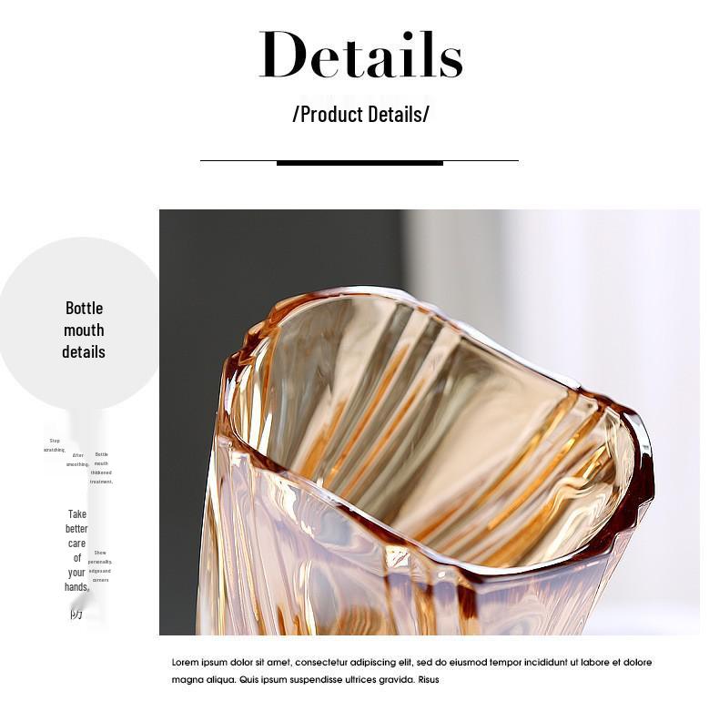 High-End Transparent Glass Crystal Vase for Fresh Flower Arrangements