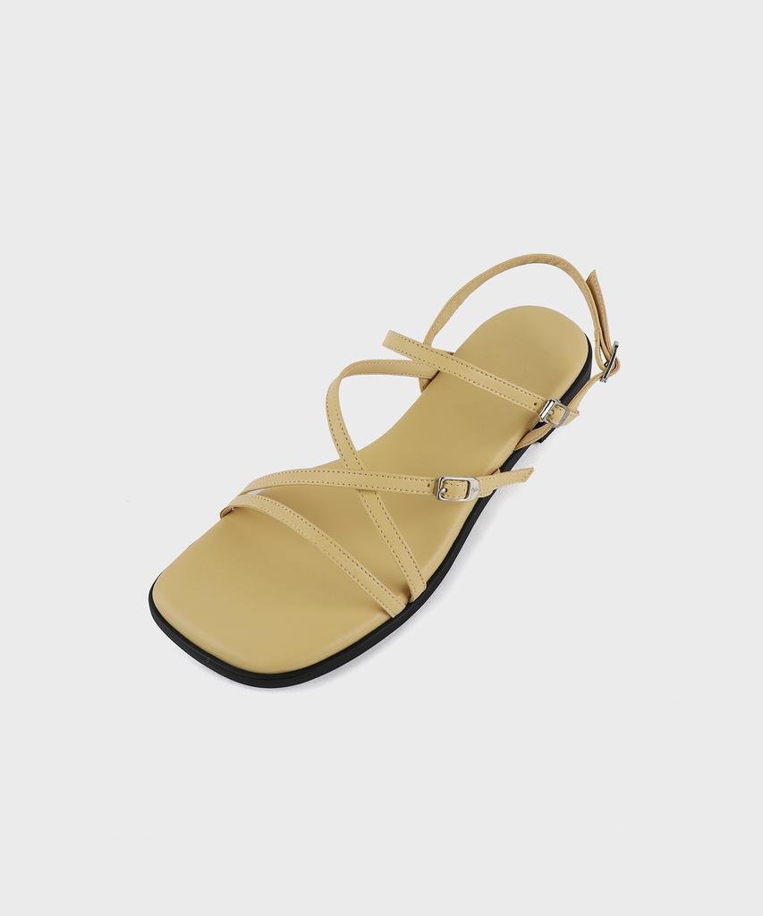 Moodnight Dean Cross Strap Belted Flat Sandals - 4 Colors (Type A)