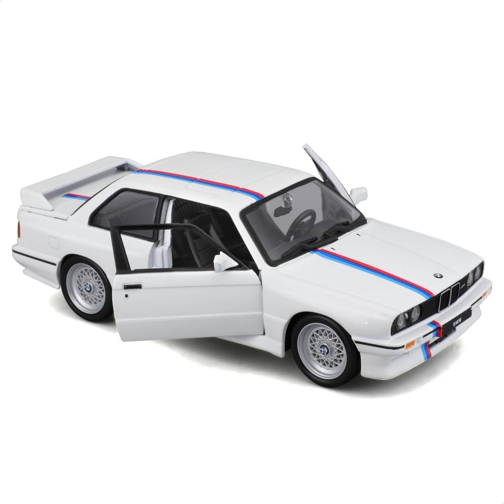 Bburago 1/24 scale BMW M3 (E30) 1989 White / Diecast Model Car, Finished Product, 21100 W