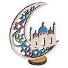 Wood Moon Ornaments Eid Mubarak Moon Decoration Enhances Festival Ambient for Home Restaurant CafeJM00454