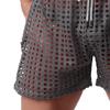Men Boxers Solid Color Casual Drawstring Hollow Out Elastic Waist Men Briefs Sleeping Clothes